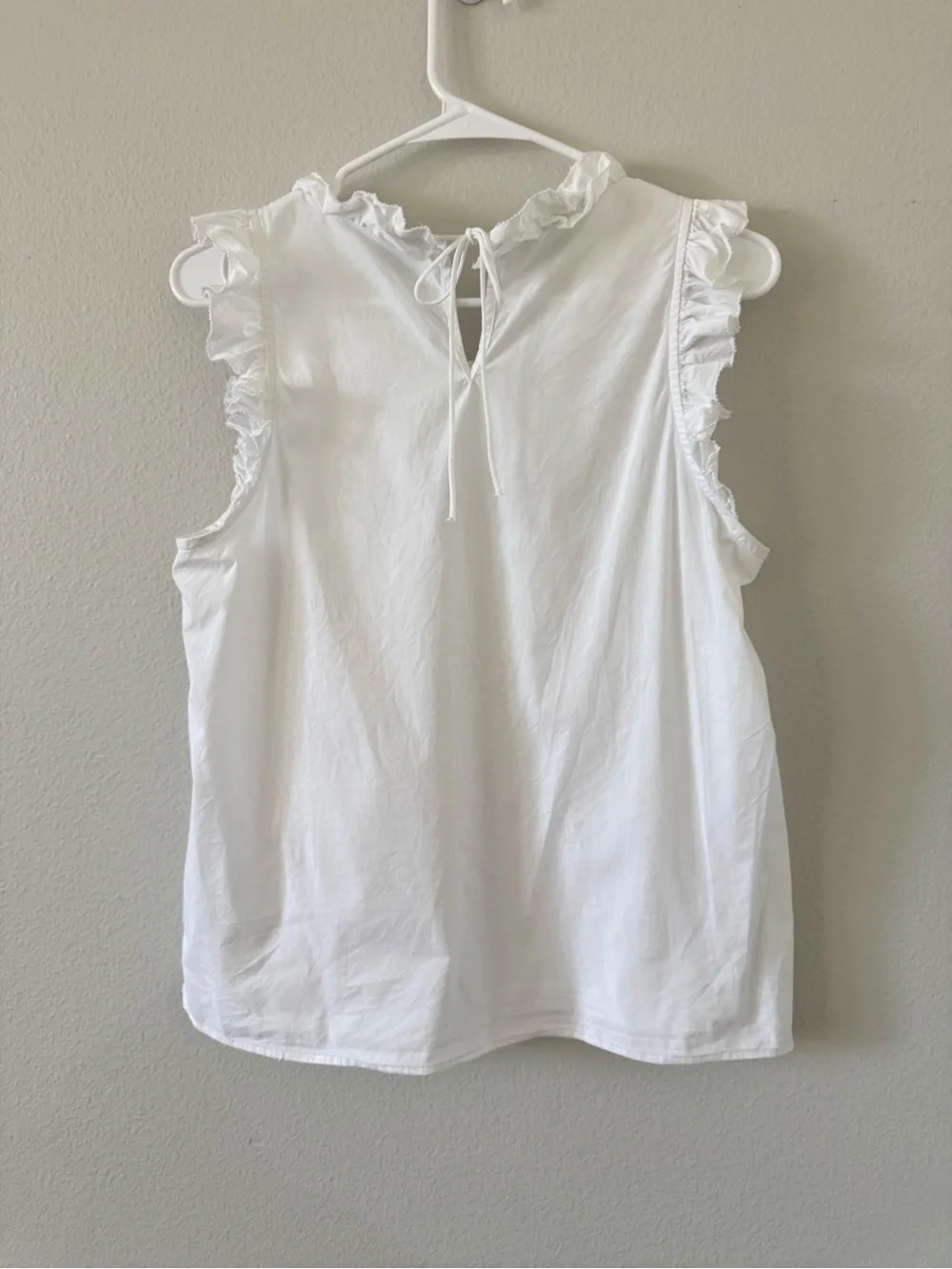 J. Crew White Ruffle-Trim Tie-Back Sleeveless Camisole